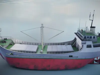 Cargo Ship Low-poly 3D model