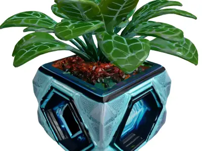 Futuristic SciFi Potted Plant 3D model