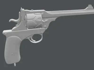 Webley Fosbery Automatic Revolver Low-poly 3D model get