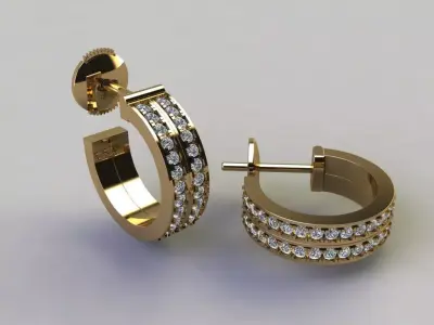 Double Infinity Diamond Hoop Fashion Earring 3D print model
