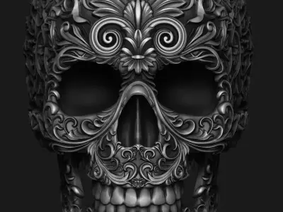 Skull ornamental  3D print model