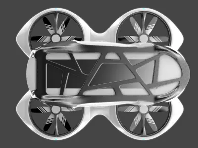 Sci-Fi Futuristic Passenger Drone Rig 3D model
