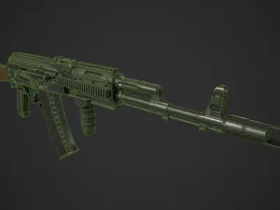 AK-74 Rifle Low-poly 3D model