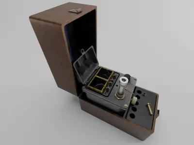 Dosimeter cold war ZD5 DP24 DKP50A and Galvanic element batarey Low-poly 3D model