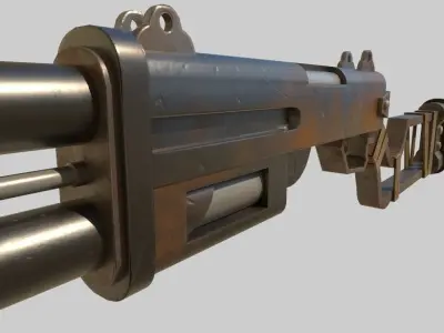 Post-apocalyptic Shotgun Free low-poly 3D model