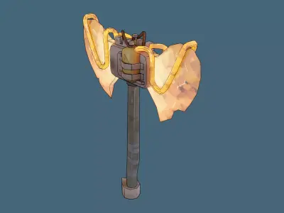 Axe Post-Apocalyptic style Low-poly 3D model