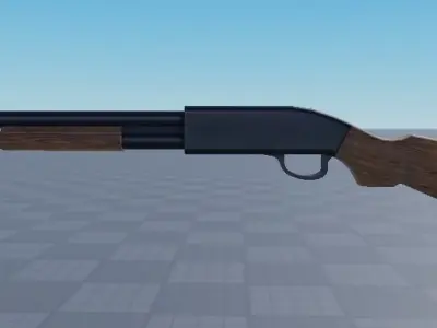 Simple Pump Shotgun Mesh with texture 3D model