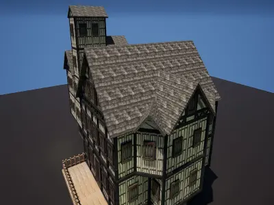 Fantasy Medieval Village Houses Highly Detailed 3D model
