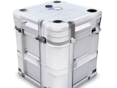 HighTech Storage Container with Transparent Sides Low-poly 3D model