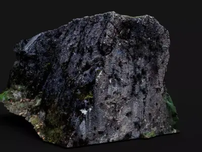 bunker block destroyed part debris PBR photogrammetry Low-poly 3D model