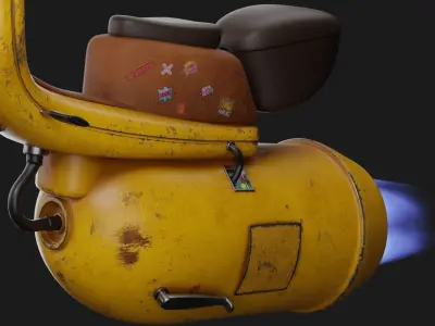 Bike game ready model Low-poly 3D model