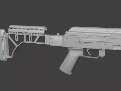 Tactical buttstock Skeleton Low-poly 3D model