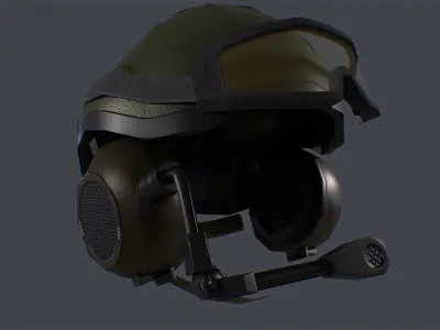 AFV-400 British Tank Crew Helmett Low-poly 3D model