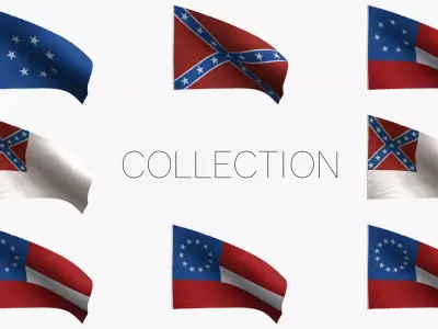 Confederacy Flags Collection 3D Model Pack
