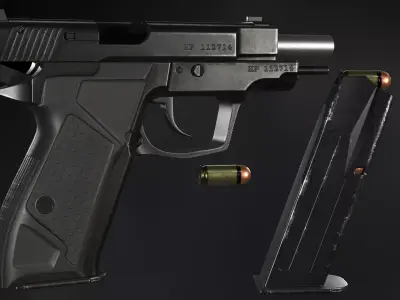 Fort-12 handgun - Model and Textures Low-poly 3D model Low-poly 3D model