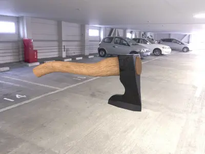 The axe is low - poly Low-poly 3D model