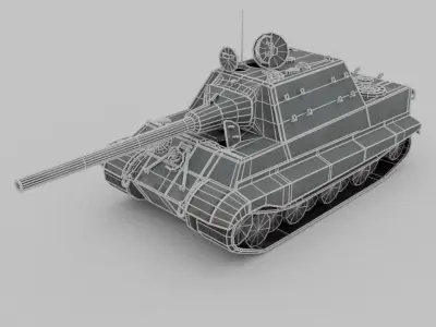 Jagdtiger Heavy Tank Destroyer Low-poly 3D model
