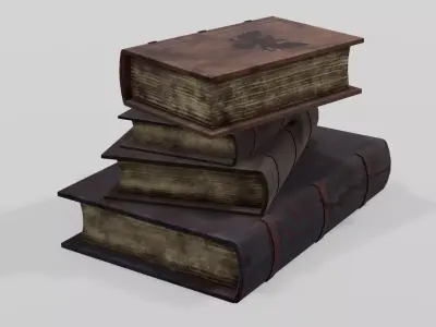 Old Books 3D Model Low-poly 3D model