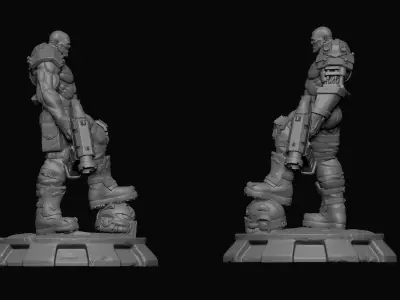 Cyborg Orc with guns 3D print model purchase