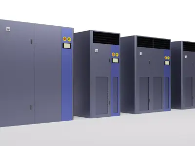 Industrial CRAC Unit System Set - 8 Variants 3D model