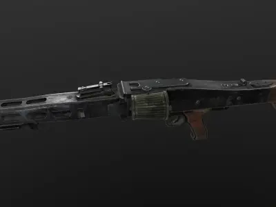 MG-42 WW2 German Machine gun Low-poly 3D model