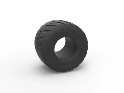 Monster Jam tire 7 Scale 1 to 25 3D print model