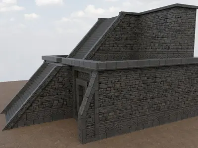 Mayan Temple Low-poly 3D model 2