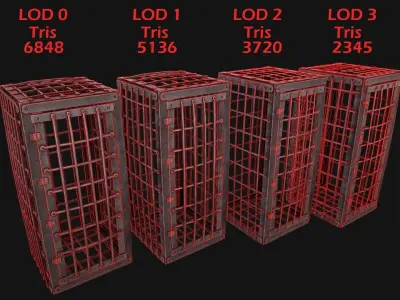Medieval Prison Cells Low-poly 3D model