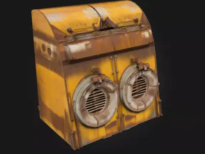 Rusty Industrial Fans  Gritty Ventilation for Realistic Scenes 3D model