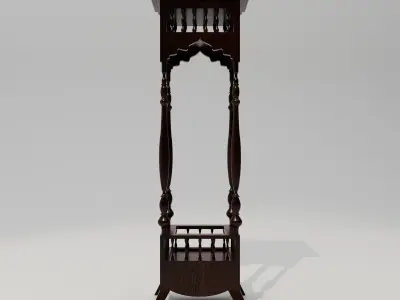 Antique Wooden Side Showpiece Stand 3D model
