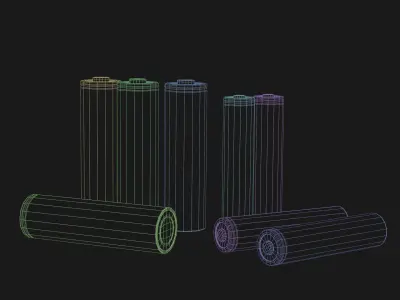 Batteries AA - AAA High-Quality 3D model