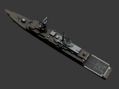 Amazon Class Destroyer Type-21 Low-poly 3D model