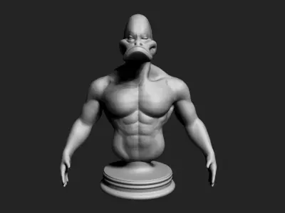 Duck-Man human bust 3D model