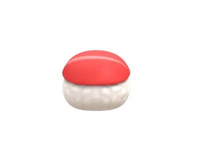 Cartoon Sushi Low-poly 3D model