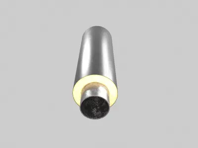 Steel pipes in polyurethane foam insulation PE sheath 3D model