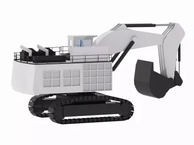 Excavator Mining R9800L Simplified Low-poly 3D model