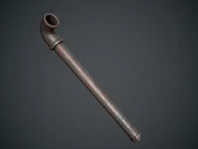 Iron Pipe Rusty Low-poly 3D model