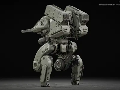 Sci-Fi Warrior Mech 3D model