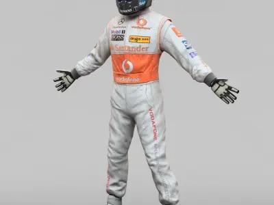 Racing Driver Mercedes 3D model