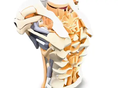 SciFi Robotic Torso and Neck Low-poly 3D model