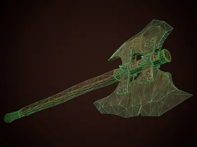 Orcish Axe Low-poly 3D model