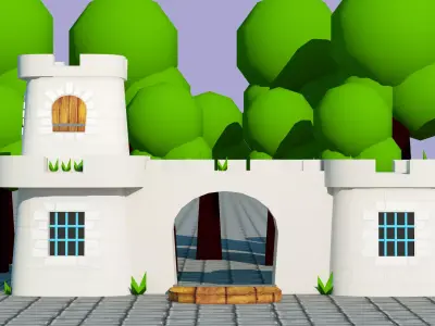 Castle Game low poly Low-poly 3D model