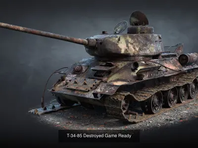 Tank T-34-85 Set 3D Model Pack