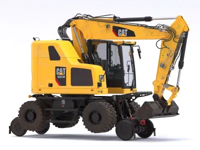 M323F Railroad Wheeled Excavator 3D model
