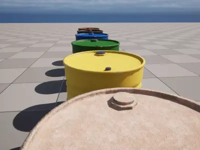 A Barrel low poly 3d model PBR Low-poly 3D model