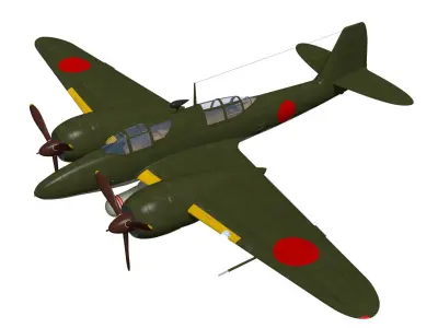 Kawasaki Ki102 otsu and Type I 1 otsu wireless guided missile  3D model