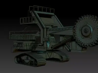 Mining machine Low-poly 3D model