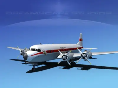Douglas DC-7C Saturn Airways 3D model