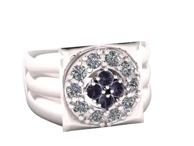 ANTIQUE RUBY WEDDING RING 3D PRINTABLE MODEL 3D print model