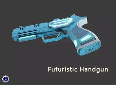 Futuristic Handgun Free low-poly 3D model